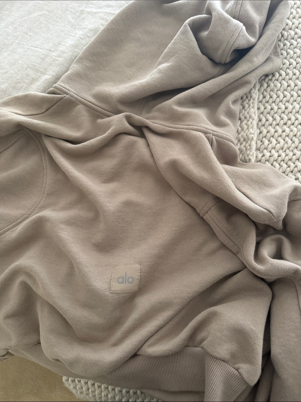Women's alo Zip Hoodie Jacket - Taupe - Picture 2 of 3